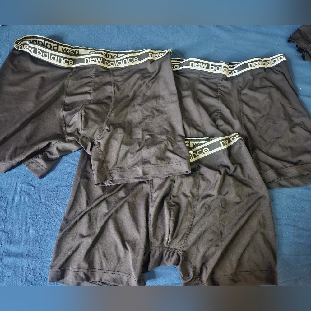 3 New Balance Men's Gray Boxer Briefs with Logo Waistband